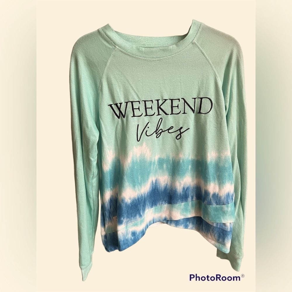 Simply Southern “Weekend Vibes” Tie-dye long sleeve light weight sweatshirt